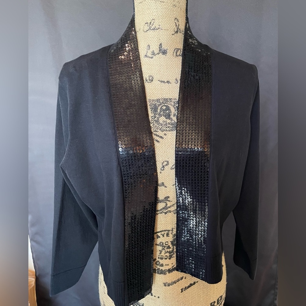 Calvin Klein dress half jacket. Gorgeous sequined lined. Perfect to layer XL Jrs